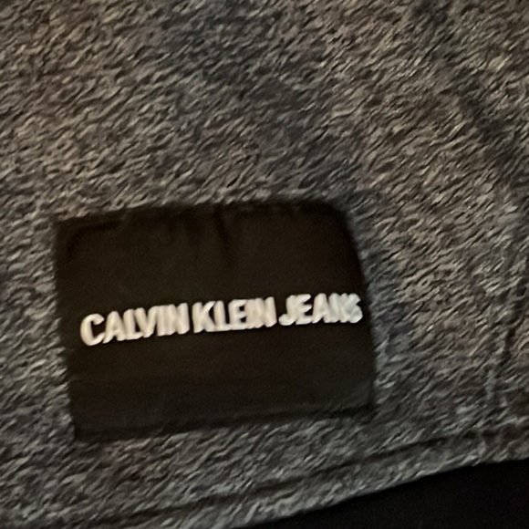 EUC Calvin Klein heather grey/black matching hoodie & jogging pants set Sz S 8 - Picture 3 of 11